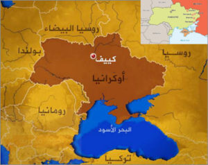 خريطة أوكرانيا والدول المجاورة